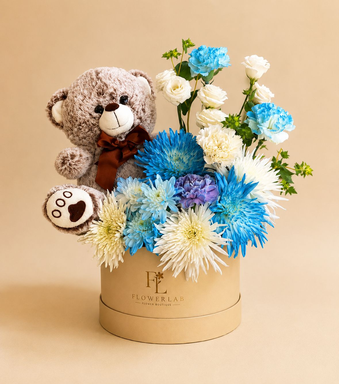 Blue Blossom Teddy Box