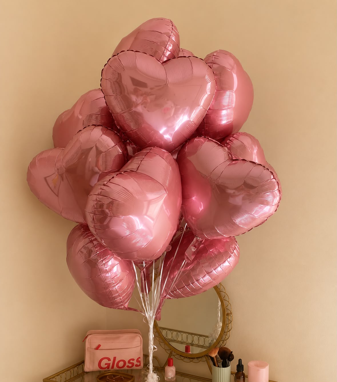 Blush Heart Balloon Bouquet(10pc)