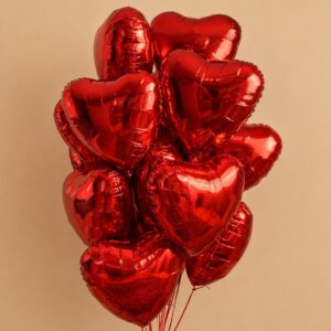 Crimson Heart Balloon Bouquet(10 pc)