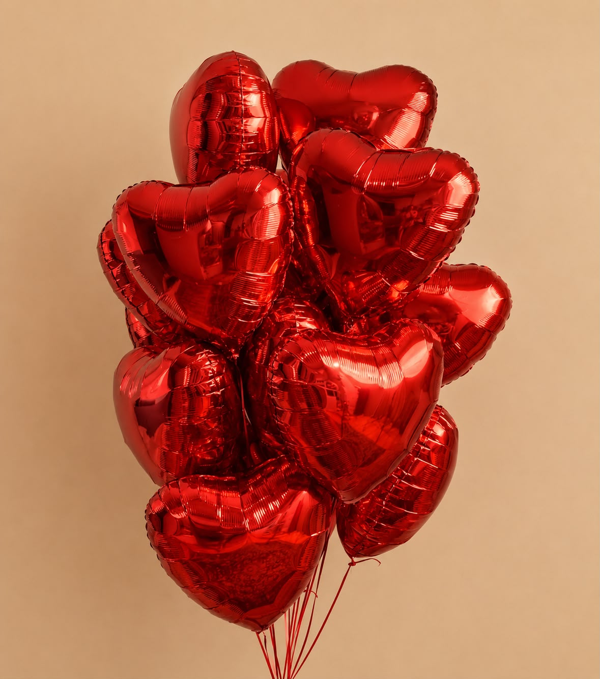 Crimson Heart Balloon Bouquet(10 pc)