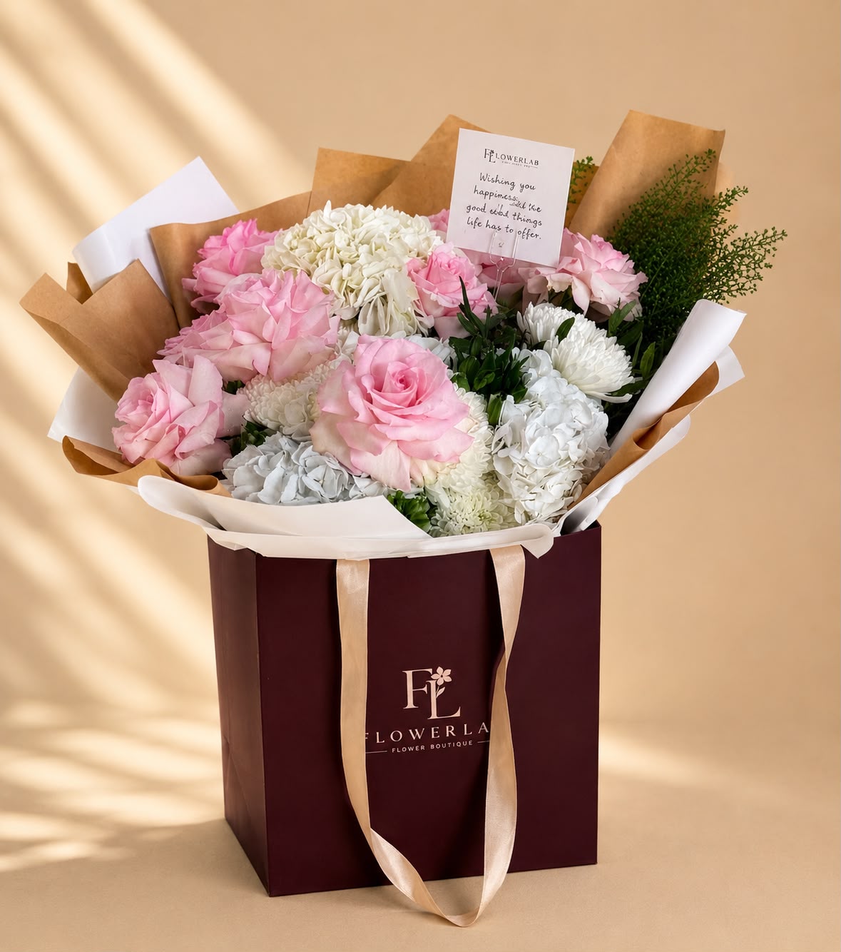 Blush Elegance Bouquet Bag