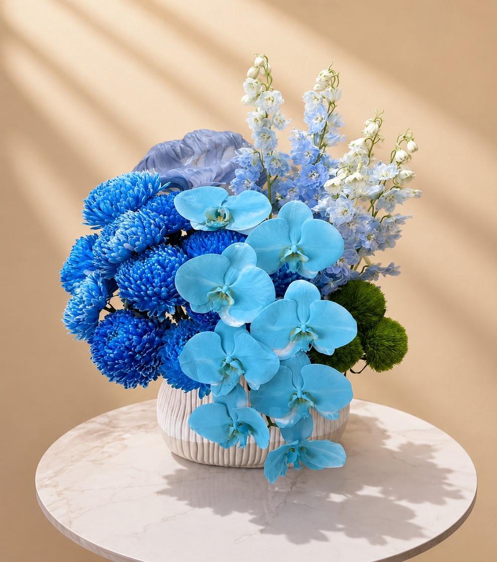 Azure Bloom Elegance